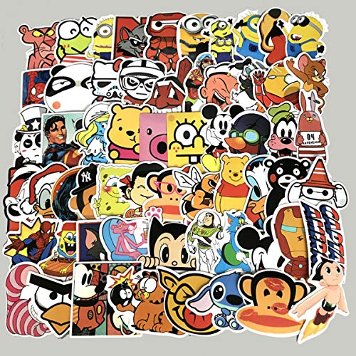 Book Cover 60PCS Waterproof Cute Cartoon Vinyl Stickers for Laptops Folders Water Bottle Decals Toys for Kids