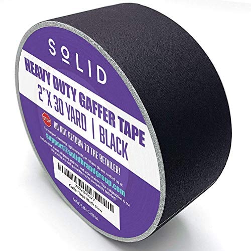 Book Cover SoLID (TM) Gaffer Tape Premium Grade 2 inches X 30 Yards (Black) by Solid, Heavy Duty, Extra Strong Adhesion Gaff Tape, Easy Tear, Non Reflective Matte Finish, Residue Free Alternative to Duct Tape