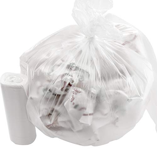 Book Cover Leak-Proof Clear 4 Gallon Trash Can Liners 1000Pk. Small Coreless Plastic Garbage Bags Perfect for Bathroom Wastebaskets, Kitchens, Offices or Recycling Bins. Great for Kitty Litter or Diaper Disposal