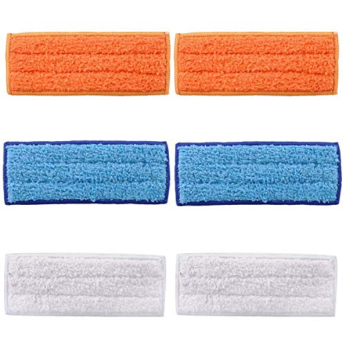 Book Cover 6 Pack Washable Reusable Mopping Pads for iRobot Braava Jet 240 241 (2 Wet Pads, 2 Dry Pads, 2 Damp Pads)