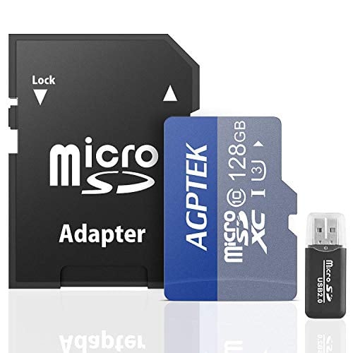 Book Cover AGPTEK 128GB Micro SD Card, TF Memory Card UHS-I U3 with Card Reader, 100 MB/s, Compatible with Mp3 Player, Android Smartphones,Tablets,Interchangeable-Lens Cameras