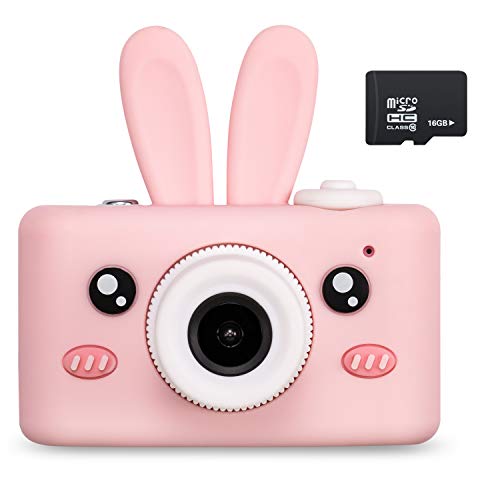Book Cover Abdtech Kids Camera Toys for 4-8 Year Olds Girls, Rechargeable Children Digital Cameras with Rabbit Cover for Girl Boys Shockproof 8MP with 16G SD Card Best Birthday Halloween