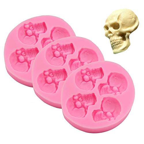 Book Cover Chocolate Candy Molds, Halloween Skulls Silicone, Fondant Mold for Cake Decoration Wedding Party Supplies Set of 3