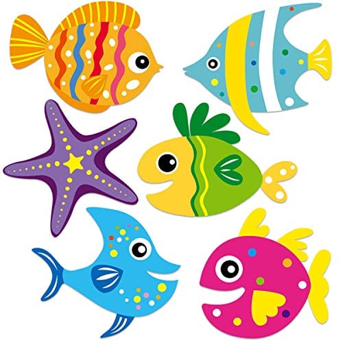 Book Cover Gone Fishing Party Cutouts Colorful Fish for Classroom Bulletin Board 38 Count