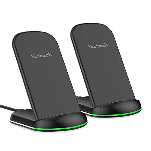Book Cover Yootech Wireless Charger,[2 Pack] 10W Qi-Certified Wireless Charging Stand, 7.5W Compatible with iPhone Xs MAX/XR/XS/X/8/8 Plus, 10W for Galaxy Note 10/Note 10 Plus/S10/S10 Plus/S10E(No AC Adapter)