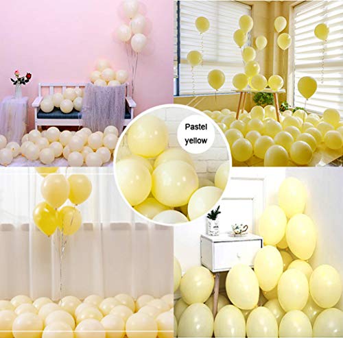 Book Cover Party Pastel Balloons 100 pcs 10 inch Macaron Candy Colored Latex Balloons for Birthday Wedding Engagement Anniversary Christmas Festival Picnic or any Friends & Family Party Decorations-pastel yellow