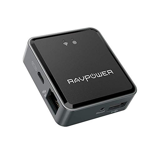 Book Cover RAVPower Filehub, Wireless Travel Router N300, USB HDD Data Transfer Unit, DLNA NAS Sharing Media Streamer - TripMate Nano 2019 Version