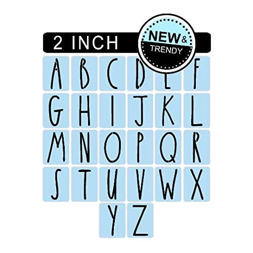 Book Cover Barn Star Rae Dunn Inspired Alphabet Letter Stencil Kit, 2 Inch - Paint Your Own Signs - Reusable