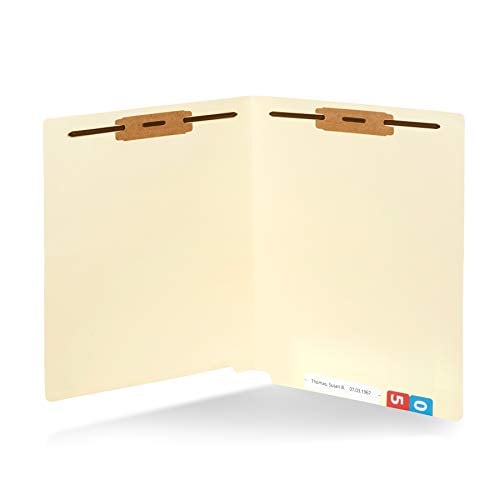 Book Cover Blue Summit Supplies Heavyweight Manila Fastener File Folders with End Tabs, Reinforced Straight Cut End Tab Folders with 2 Fasteners, Standard Medical File Folders, Letter Size, Manila, 50 Pack