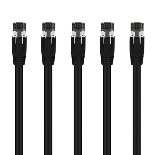 Book Cover GearIT Cat8 Ethernet Cable S/FTP (3ft / 5 Pack/Black) 24AWG Patch Cable 10Gbps/25Gbps/40Gpbs 2GHz 2000Mhz Cat 8 Category8 - Compatible with Data Center/Enterprise/Smart Home Network