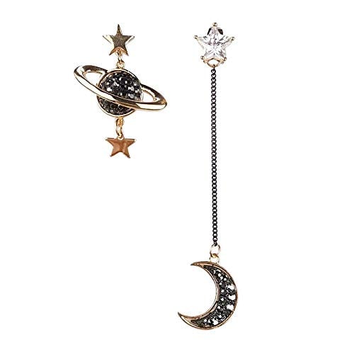 Book Cover  Orcbee  _Asymmetrical Star Moon Earrings Women Fashion Korean Temperament Earrings Long Personality Ear Jewelry Earrings