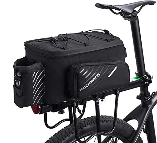 Book Cover ROCKBROS Bike/Bicycle Rack Bag for Trunk, Rear, Panniers, Bike Basket Storage Luggage Saddle Shoulder Bag 13L Maximum Capacity With Rain Cover