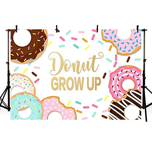 Book Cover MEHOFOTO Donut Grow Up Girl Birthday Party Decorations Photo Studio Background Sweet One Happy 1st Birthday Decorations Banner Photography Backdrops for Cake Table Supplies 7x5ft