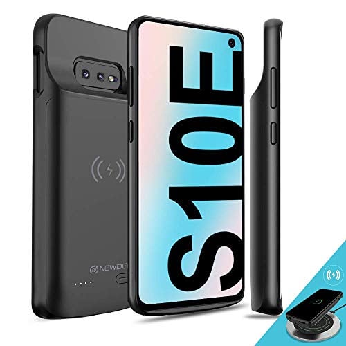 Book Cover Newdery Upgraded Samsung Galaxy S10E Battery Case Qi Wireless Charging Compatible, 4700mAh Slim Rechargeable Portable Extended Charger Case Compatible for Samsung Galaxy S10E (5.8 Inches Black)