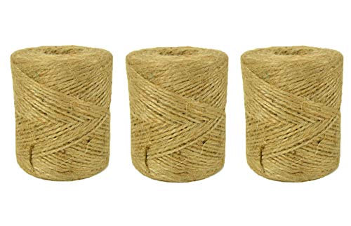 Book Cover Natural Jute Twine String for Crafts 1200 Ft - 3 Rolls - 2ply Art and Crafting String - DIY Craft Projects - Gift Wrapping Rope - Rustic Wedding Decor - Macrame - Crafting
