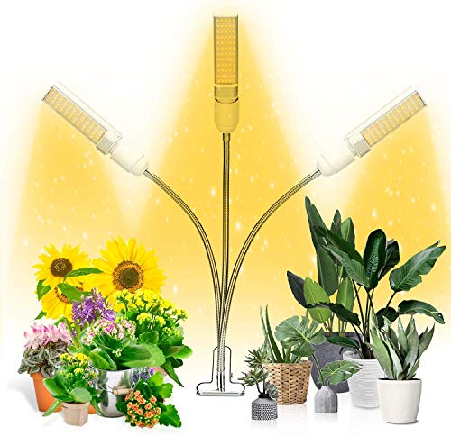 Book Cover Grow Light, Ankace Full Spectrum Grow Lamp, Tri Head Gooseneck Plant Lights for Indoor Plants with Replaceable Bulb
