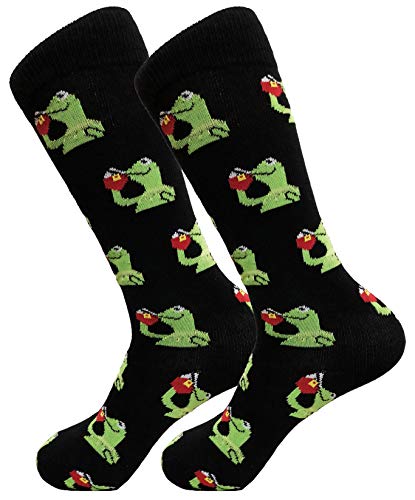 Book Cover Balanced Co. Kermit Meme Dress Socks Funny Socks Crazy Socks Casual Cotton Crew Socks - Multi - One size