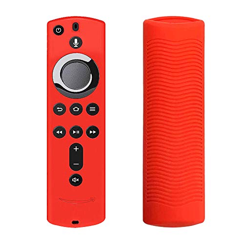 Book Cover WERONE Silicone Cover/Case for Fire TV 4K/Fire TV (3rd Gen)/Compatible with All-New 2nd Gen Alexa Voice Remote Control (red)