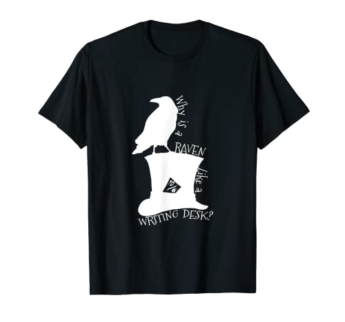 Book Cover Alice in Wonderland the Mad Hatter Raven Riddle T-Shirt