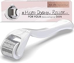 Book Cover Kitsch Derma Roller, Cosmetic Microneedle Roller for Face.25 mm Micro Needle Facial Roller, 540 Needle Face Roller with Storage Case (White)