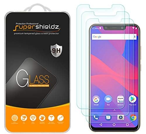 Book Cover (3 Pack) Supershieldz Designed for BLU R2 Plus (2019) 6.2 inch Tempered Glass Screen Protector, Anti Scratch, Bubble Free