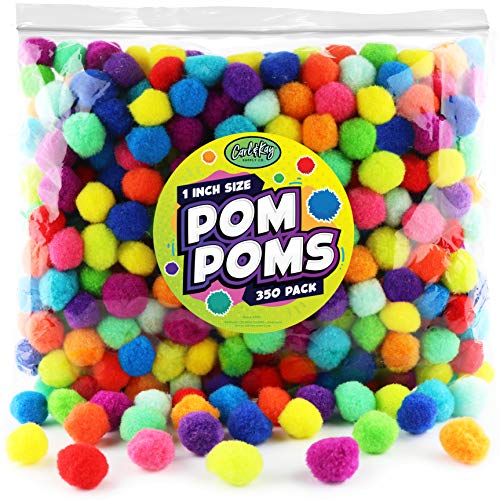 Book Cover Carl & Kay [350 Pcs] 1 Inch Pom Poms | Bulk Craft Pompoms in Bright & Bold Assorted Colors | Pompoms for Crafts | Assorted Pom Pom Balls | Pom Pom for Crafts