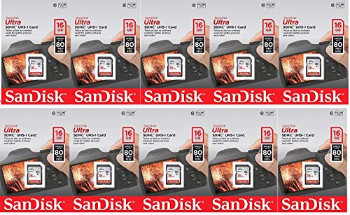 Book Cover SanDisk 16GB Ultra (10 Pack) Class 10 80MBps SDHC UHS-I Memory Card SDSDUNC-016G-GN6IN