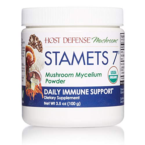 Book Cover Host Defense, Stamets 7 Mushroom Powder, Daily Immune Support, Mushroom Supplement, 3.5 oz, Plain