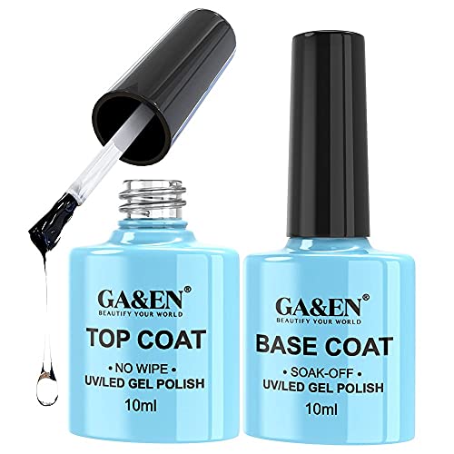 Book Cover No Wipe Top Coat Base Coat Soak Off Set 10ml LED Lamp Cure Quick Dry Clear Shine Gloss Mirror Long Lasting Nail Art Gel Polish Resin Tested Formula For Home And Salon Use