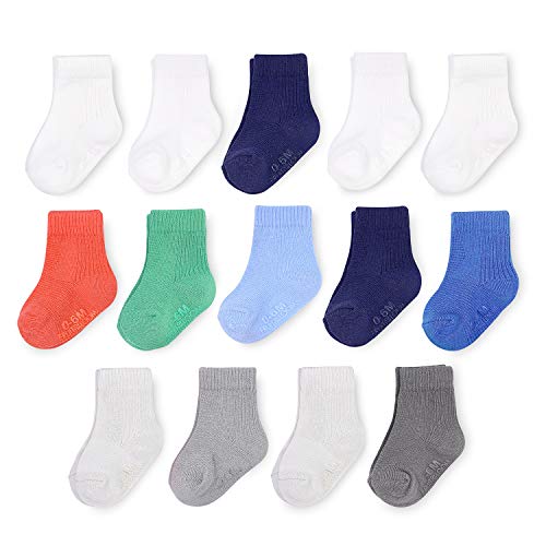 Book Cover Fruit of the Loom Baby 14-Pack Grow & Fit Flex Zones Cotton Stretch Socks - Unisex, Girls, Boys