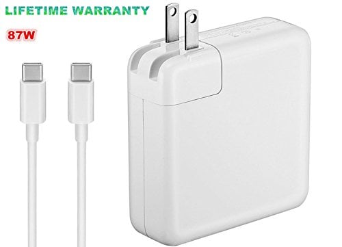 Book Cover (Original Quality) 87W USB-C Power Adapter Replacement USB C AC Supply Charger Compatible with MacBook Pro Charger 15 Inch Laptop (USB-C Cable Included)