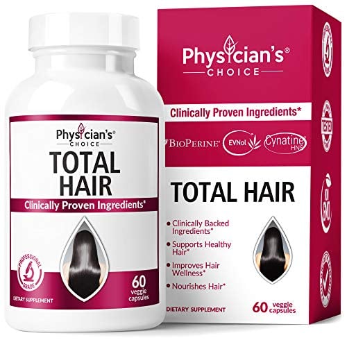 Book Cover Hair Growth Vitamins (Clinically Proven Ingredients) Award Winning Keratin, Biotin and More, Proven Hair Vitamins for Faster Healthier Hair Growth - Hair Loss & Thinning Supplement for Women & Men