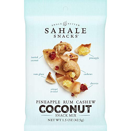 Book Cover Sahale Snacks Pineapple Rum Cashew Coconut Snack Mix, 1.5 Ounces (Pack of 18)