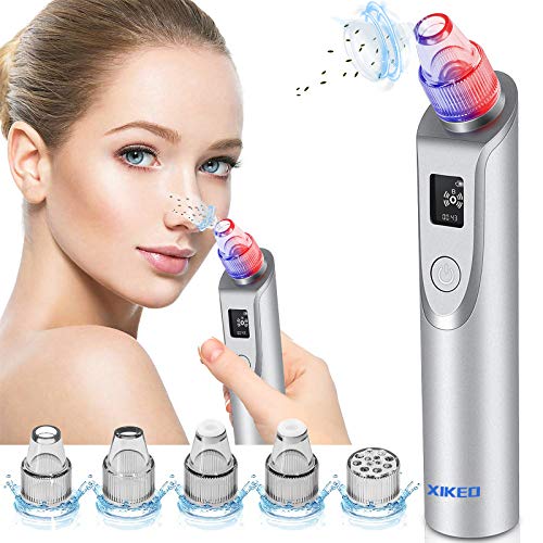 Book Cover Blackhead Remover Vacuum-Pore Cleaner Vacuum Electric Suction Facial Comedo Acne Extractor Tool with LED Display for Women & Men ï¼ˆGrey)