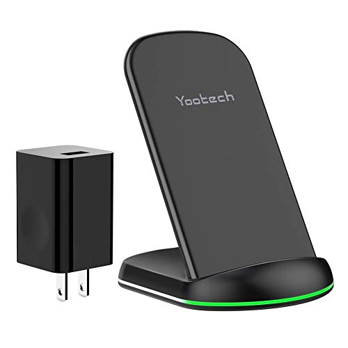 Book Cover Yootech Wireless Charger, 10W Max Qi-Certified Wireless Charging Stand with QC3.0 AC Adapter,Compatible with iPhone 11/11 Pro/11 Pro Max/XR/XS Max/XS/X/8, Galaxy Note 10/Note 10 Plus/S10/S9/S8