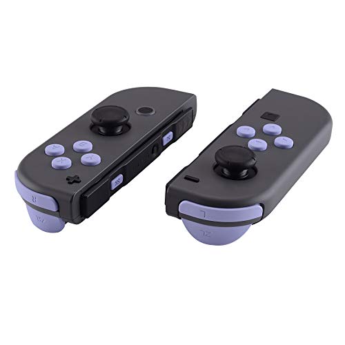 Book Cover eXtremeRate Light Violet Replacement ABXY Direction Keys SR SL L R ZR ZL Trigger Buttons Springs, Full Set Buttons Repair Kits with Tools for Nintendo Switch & Oled Joy-con - JoyCon Shell NOT Included