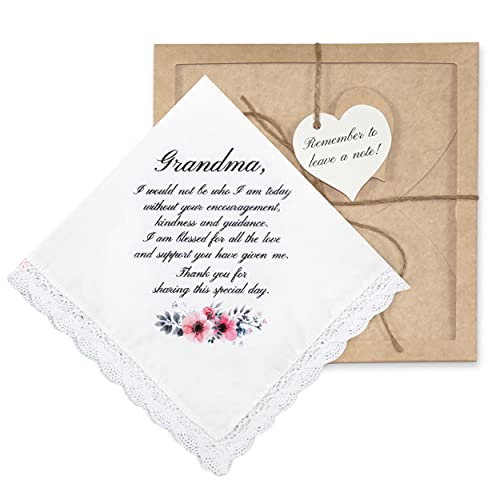 Book Cover W&F GIFT Wedding Gift for Grandmother Of The Bride | Wedding Day Handkerchief Grandma
