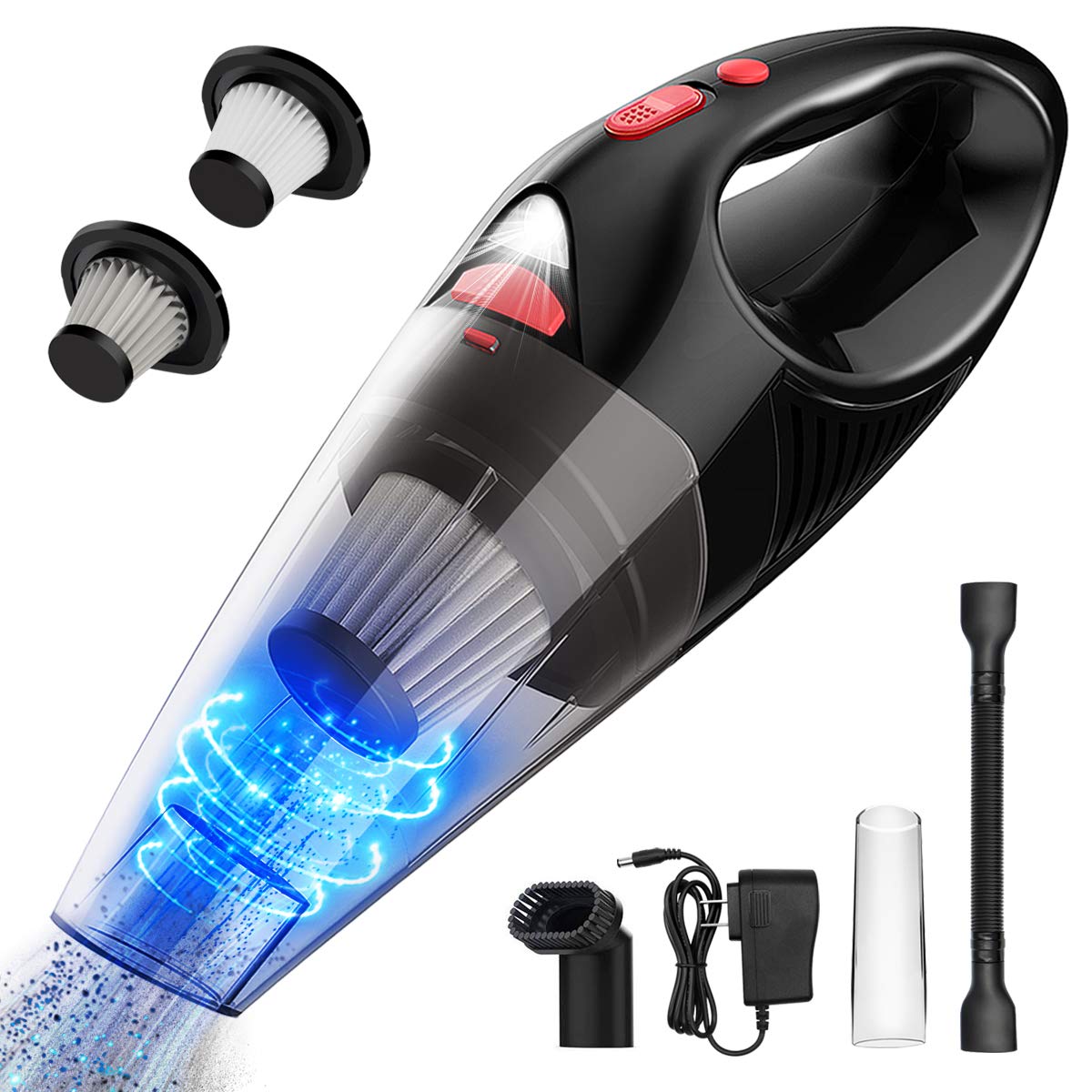 Book Cover Simonseason Handheld Vacuum Cleaner 6.5KPA Cordless Car Vacuum Cleaner Portable&Lightweight Small Hand Held Vacuum Cleaner Rechargeable Hand Vac with LED Light for Home Pets Hair Cleaning Wet&Dry Use