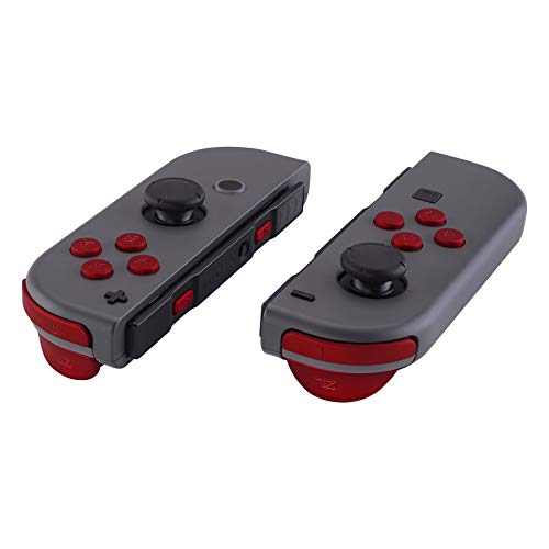 Book Cover eXtremeRate Red Soft Touch Replacement ABXY Direction Keys SR SL L R ZR ZL Trigger Buttons Springs, Full Set Buttons Repair Kits with Tools for Nintendo Switch Joy-Con JoyCon Shell NOT Included