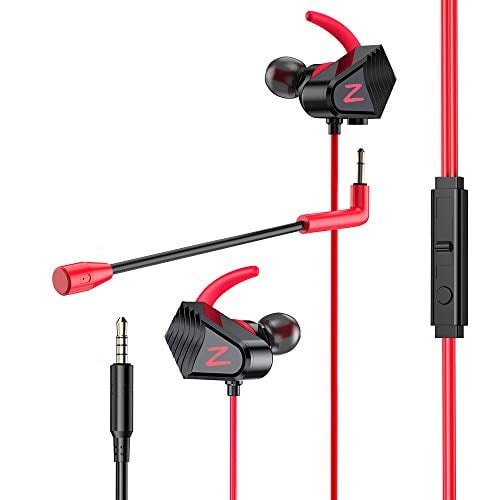 Book Cover Gaming Earbuds, BENGOO V-13 Gaming Earphones Wired Gaming Earbuds Headset with Heavy Bass High Sound Quality 3.5mm Microphone Jack for PS4, X box One, Nintendo Switch, Mac - Red