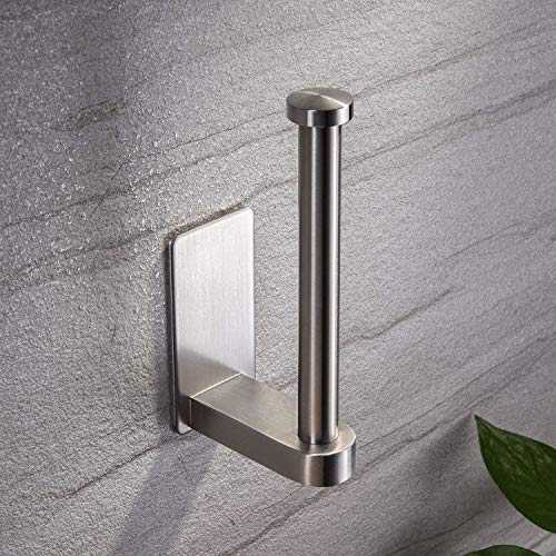 Book Cover YIGII Self Adhesive Toilet Paper Holder - Bathroom Toilet Paper Holder Stand no Drilling Stainless Steel Brushed