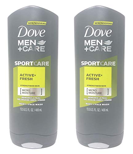 Book Cover Dove Men+Care SportCare Body Wash Active + Fresh, 13.5 oz (Pack of 2)