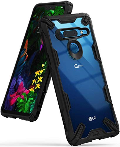 Book Cover Ringke Fusion-X Designed for LG G8 ThinQ Case Ergonomic Transparent [Military Drop Tested Defense] PC Back TPU Bumper Impact Resistant Protection Shock Absorption Technology Cover - Black