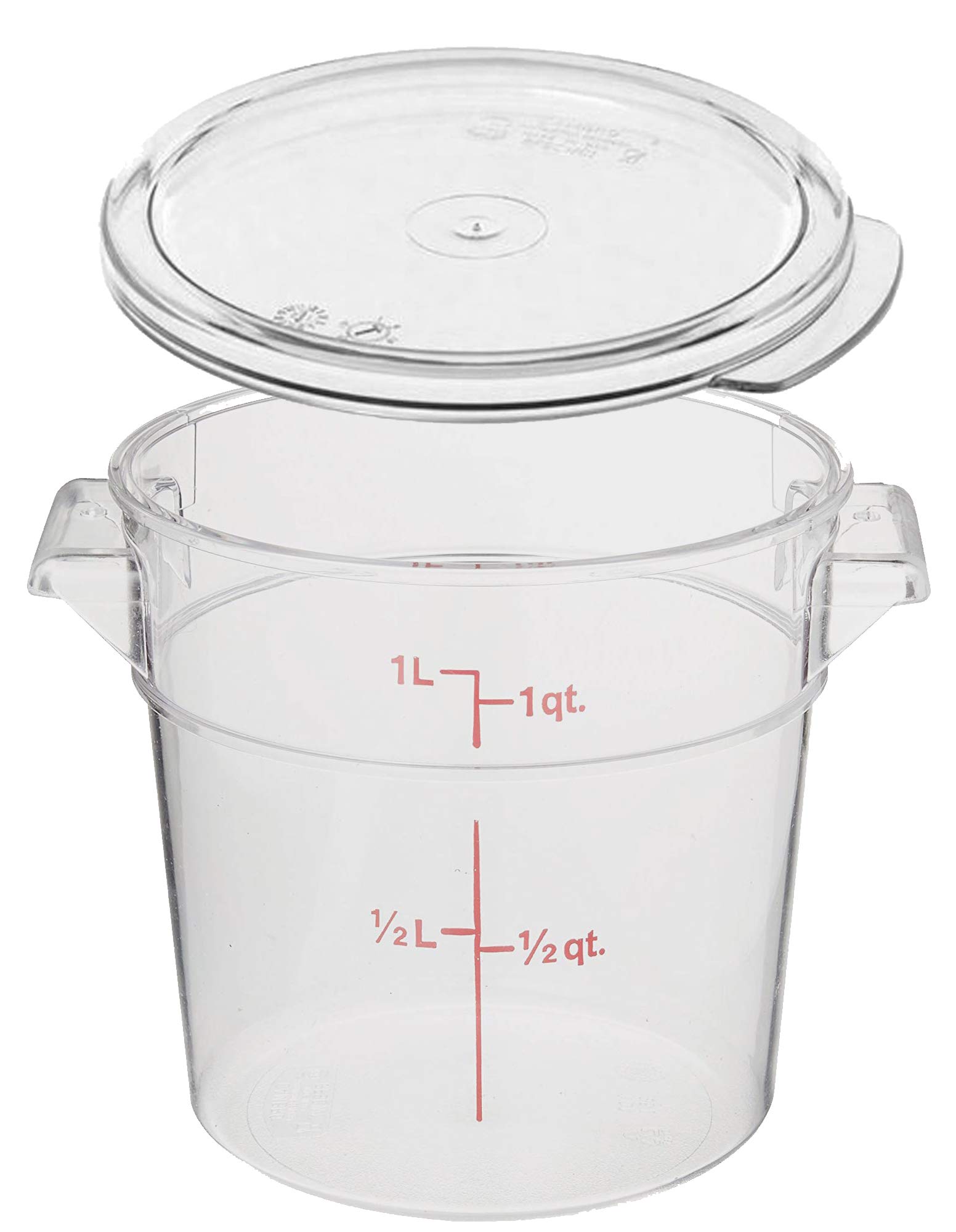 Book Cover Cambro RFSCW6135 Camwear 6-Quart Clear Round Food Storage Container with Cambro RFSCWC6135 Clear Round Lid