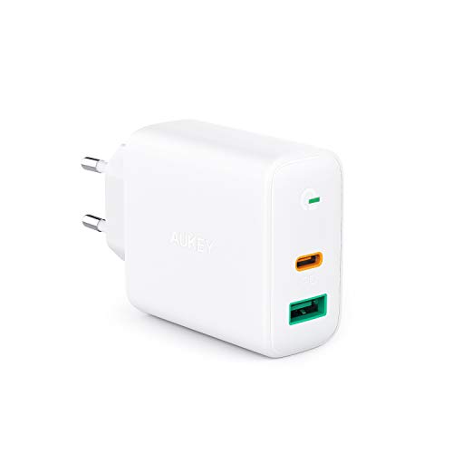 Book Cover AUKEY USB C Charger 30W, PD Charger with Power Delivery 3.0 & Dynamic Detect, PD Wall Charger Dual Port, Compatible with iPhone 11/11 Pro/Max/XS, Pixel 3 / 3XL, MacBook, Airpods Pro and More