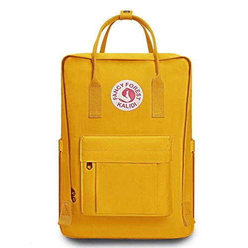 Book Cover KALIDI Casual Backpack for Women,15 Inches Laptop Classic Backpack Camping Rucksack Travel Outdoor Daypack College School Bag (Yellow)