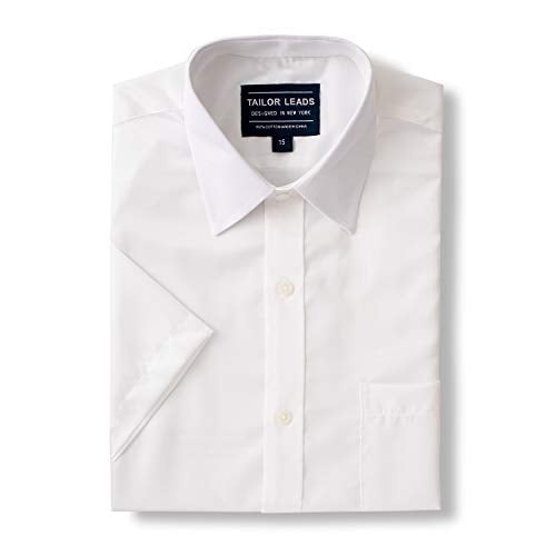 Book Cover Men's Dress Shirt Wrinkle Free Short Sleeve White Twill
