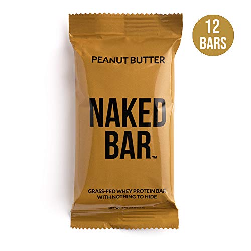 Book Cover NAKED Peanut Butter Protein Bars - Only 5 Premium Ingredients, Made with Grass-Fed Whey Protein from Small Farms - Gluten Free Protein Bars, Soy Free, No GMOs, No Artificial Sweeteners - 12 Pack