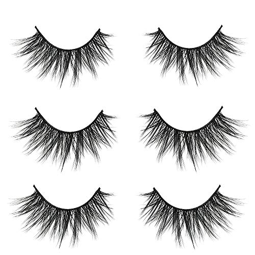 Book Cover VGTE False Eyelashes Fluffy Wispy Curly Natural Faux Mink Lashes 3D Reusable Lightweight Short Fake Eye Lashes 16MM 10 Pairs Pack