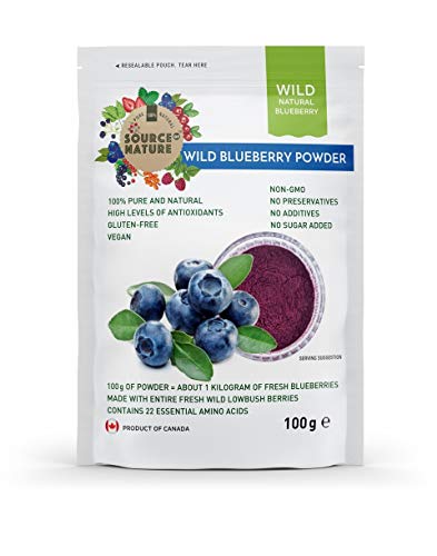 Book Cover Wild Blueberry Powder (100g), 100% Whole Berry, Not Extract, Not Concentrate, Not Juice Powder